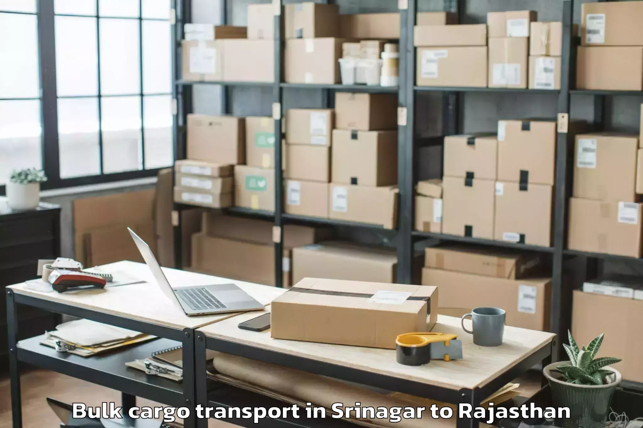 Book Srinagar to Mahindra World City Jaipur Bulk Cargo Transport Online